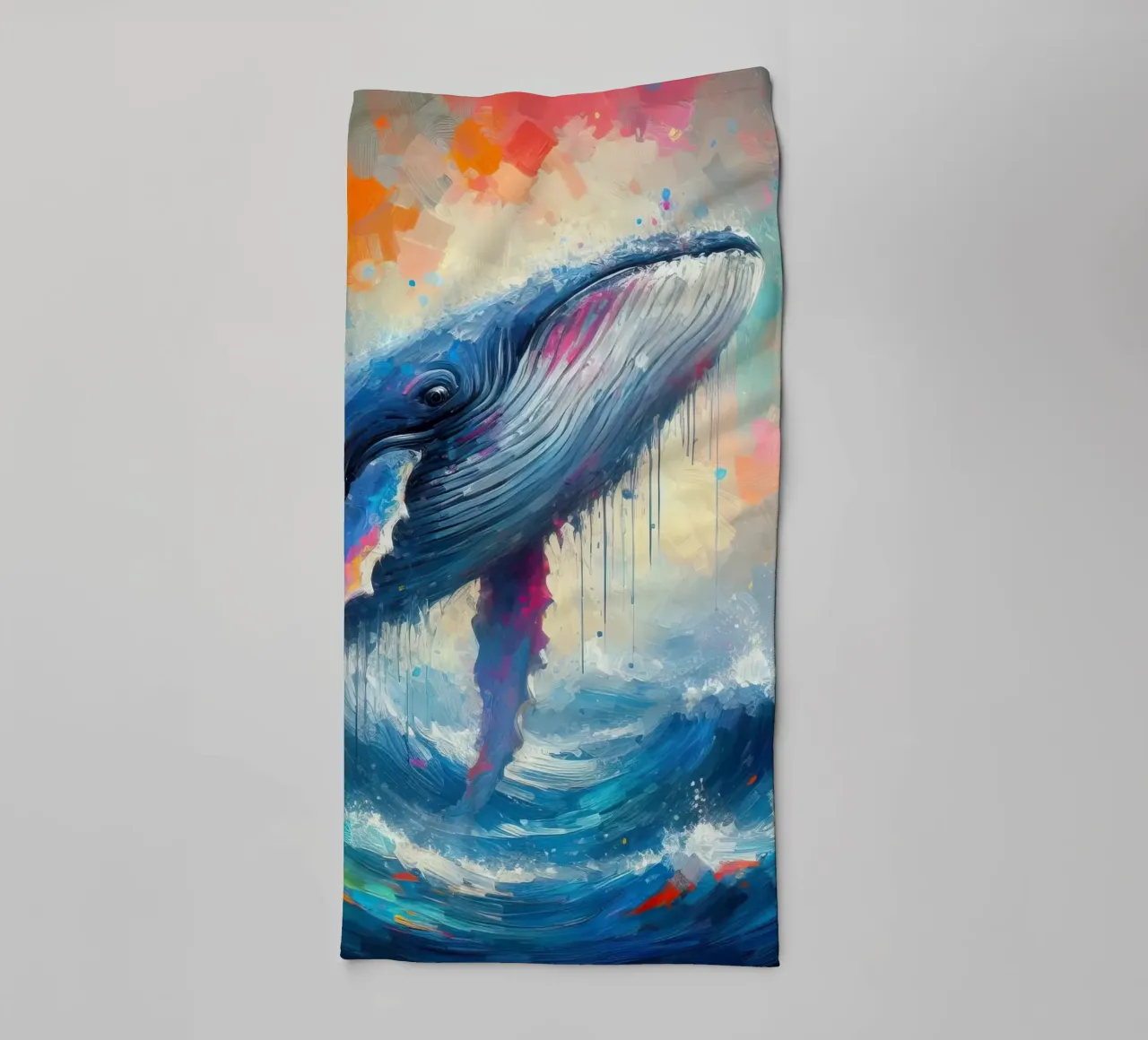 Balena in acquerello asciugamano da bagno da 🎁 ARTVI-SHOP