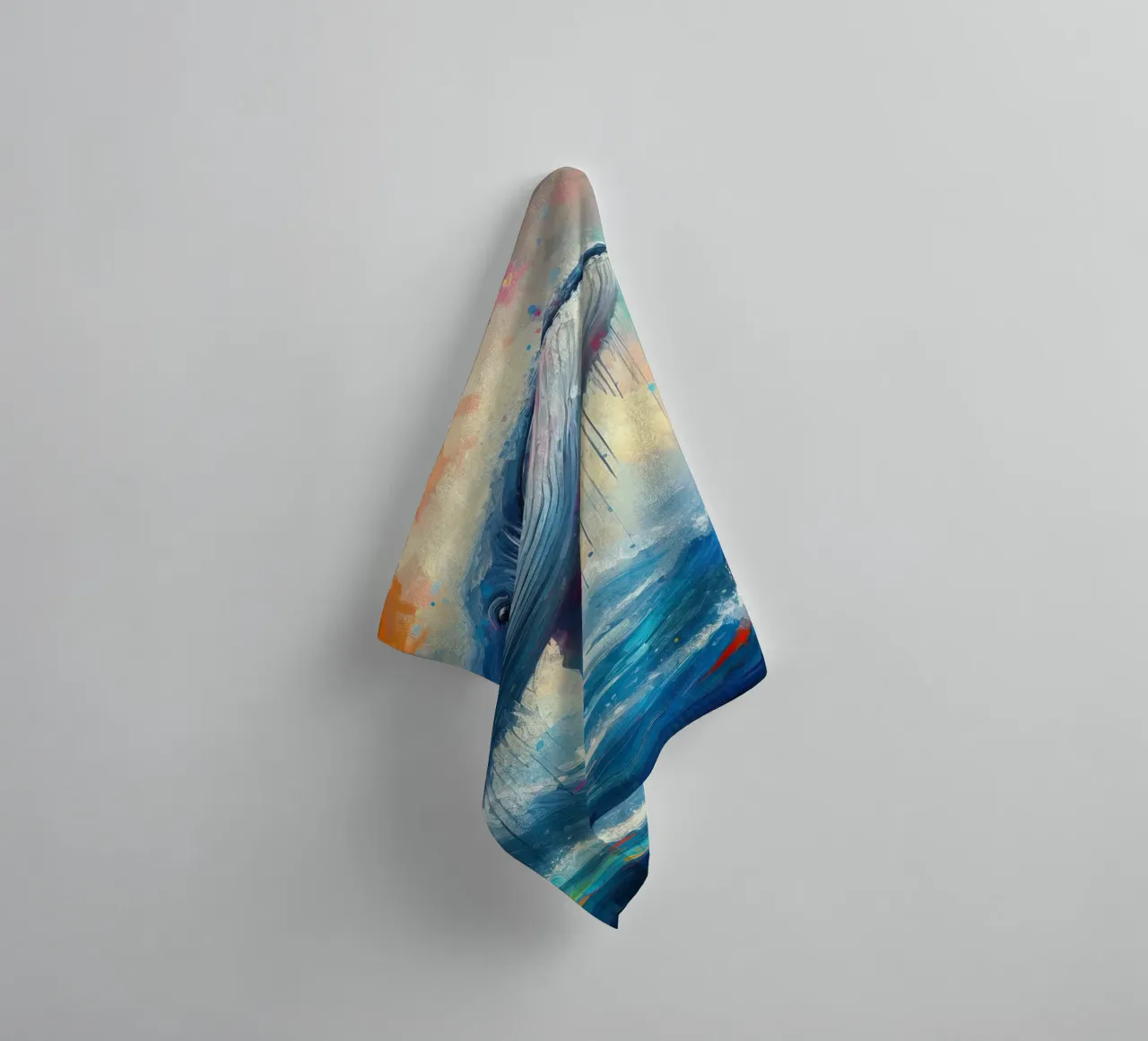 Balena in acquerello asciugamano da bagno da 🎁 ARTVI-SHOP