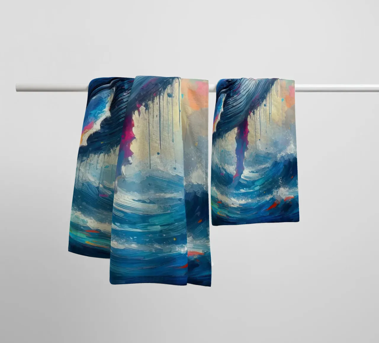 Balena in acquerello asciugamano da bagno da 🎁 ARTVI-SHOP