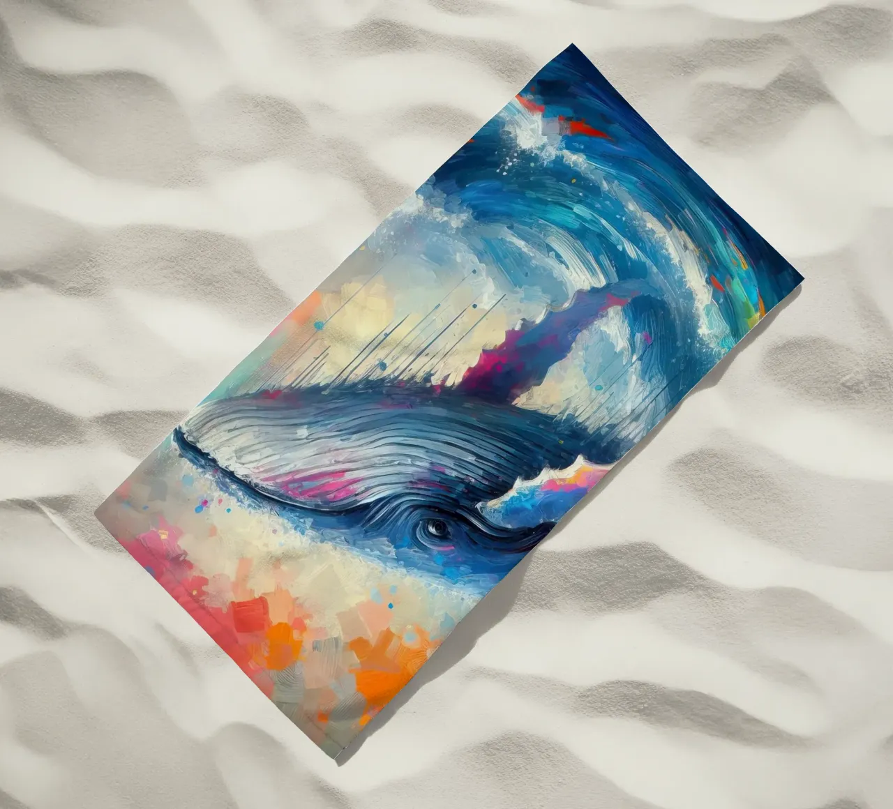 Balena in acquerello telo mare da 🎁 ARTVI-SHOP
