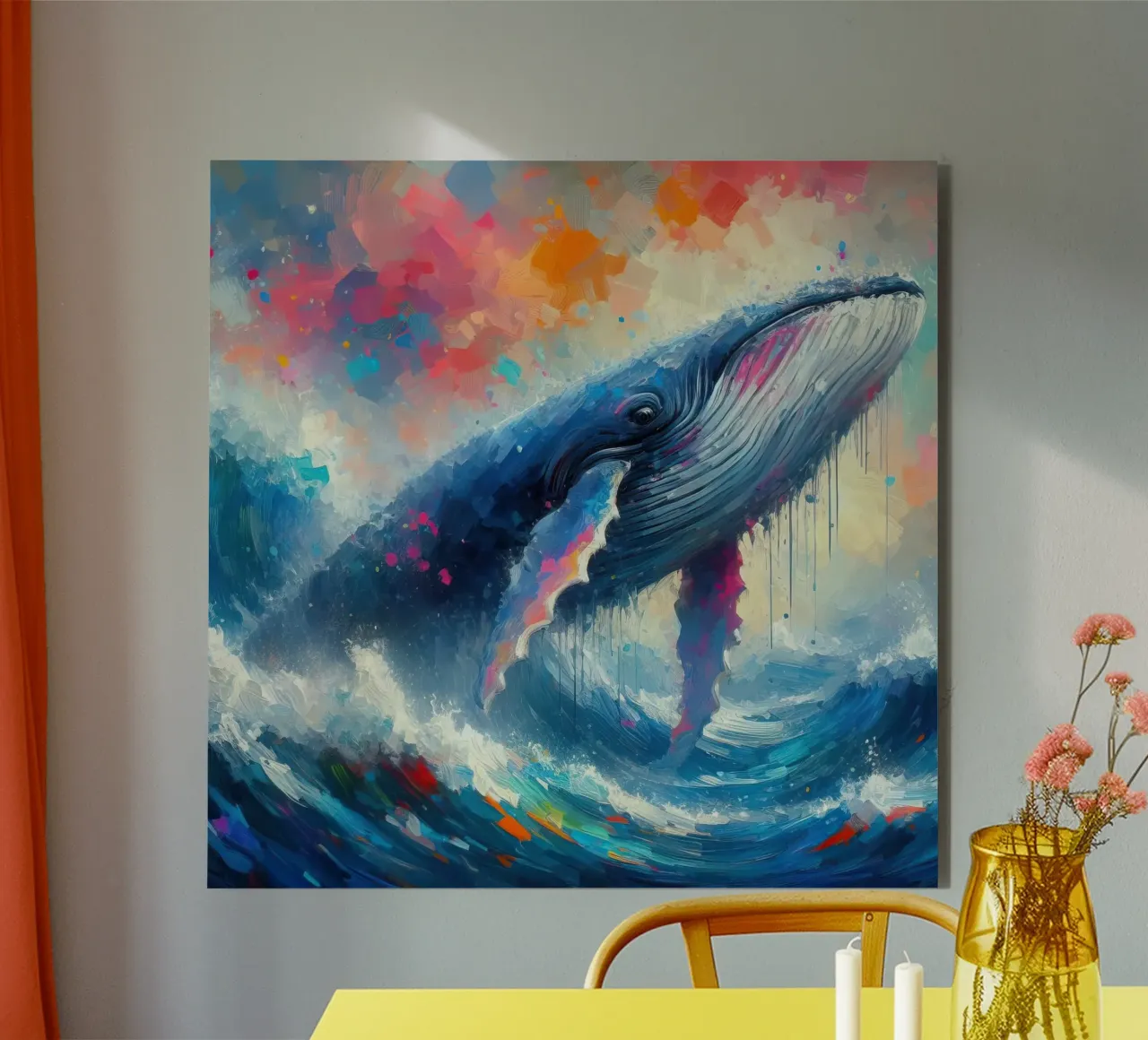 Balena in acquerello alluminio dibond da 🎁 ARTVI-SHOP