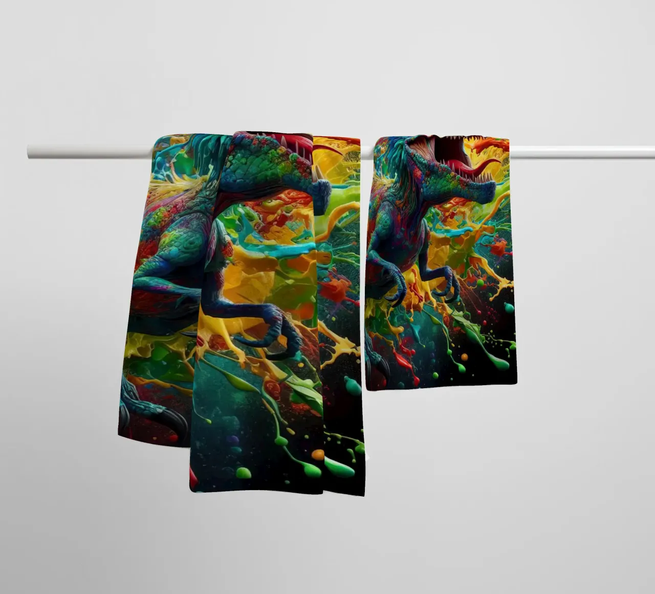 Dinosauro ad acquerello asciugamano da bagno da 🎁 ARTVI-SHOP