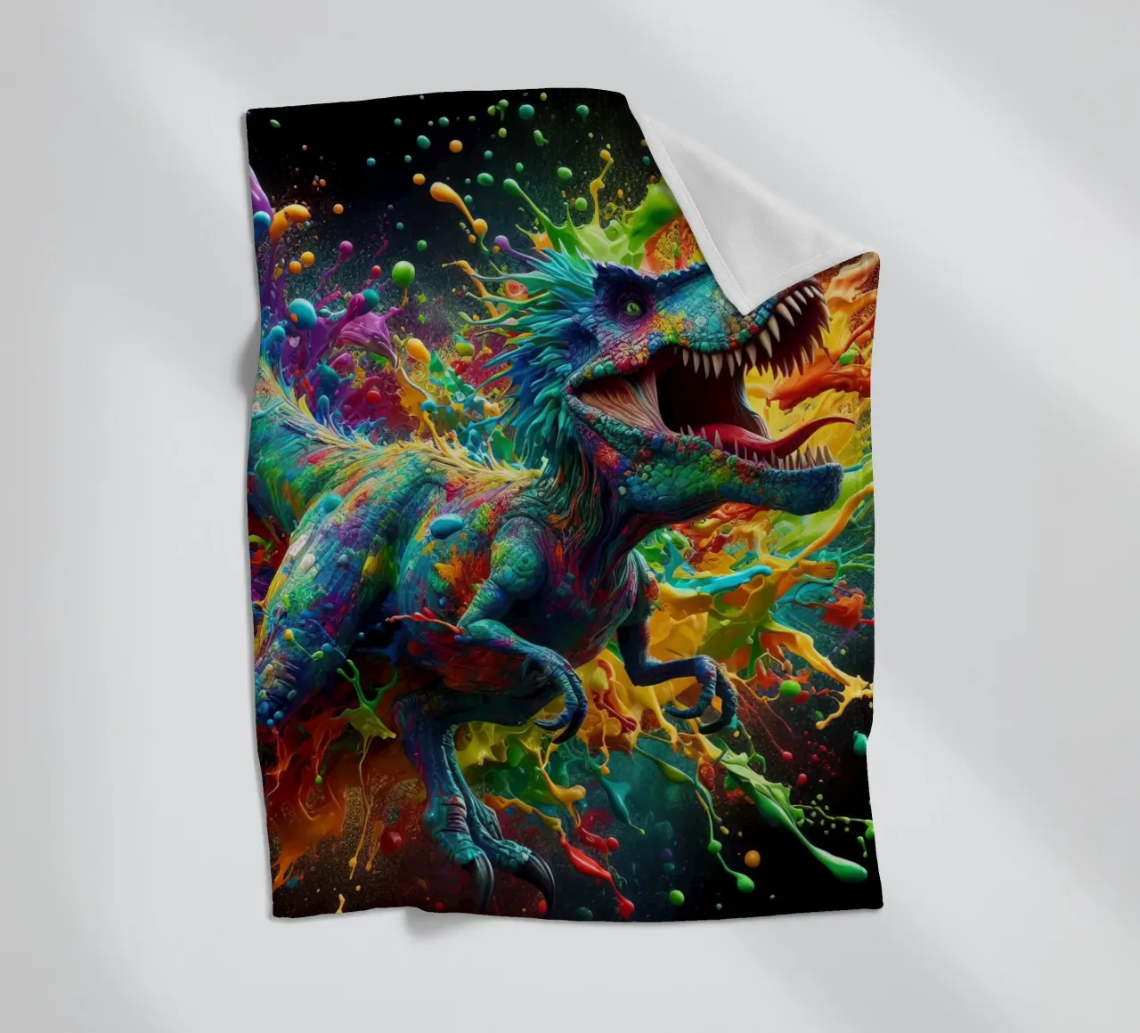 Dinosauro ad acquerello coperta in pile da 🎁 ARTVI-SHOP