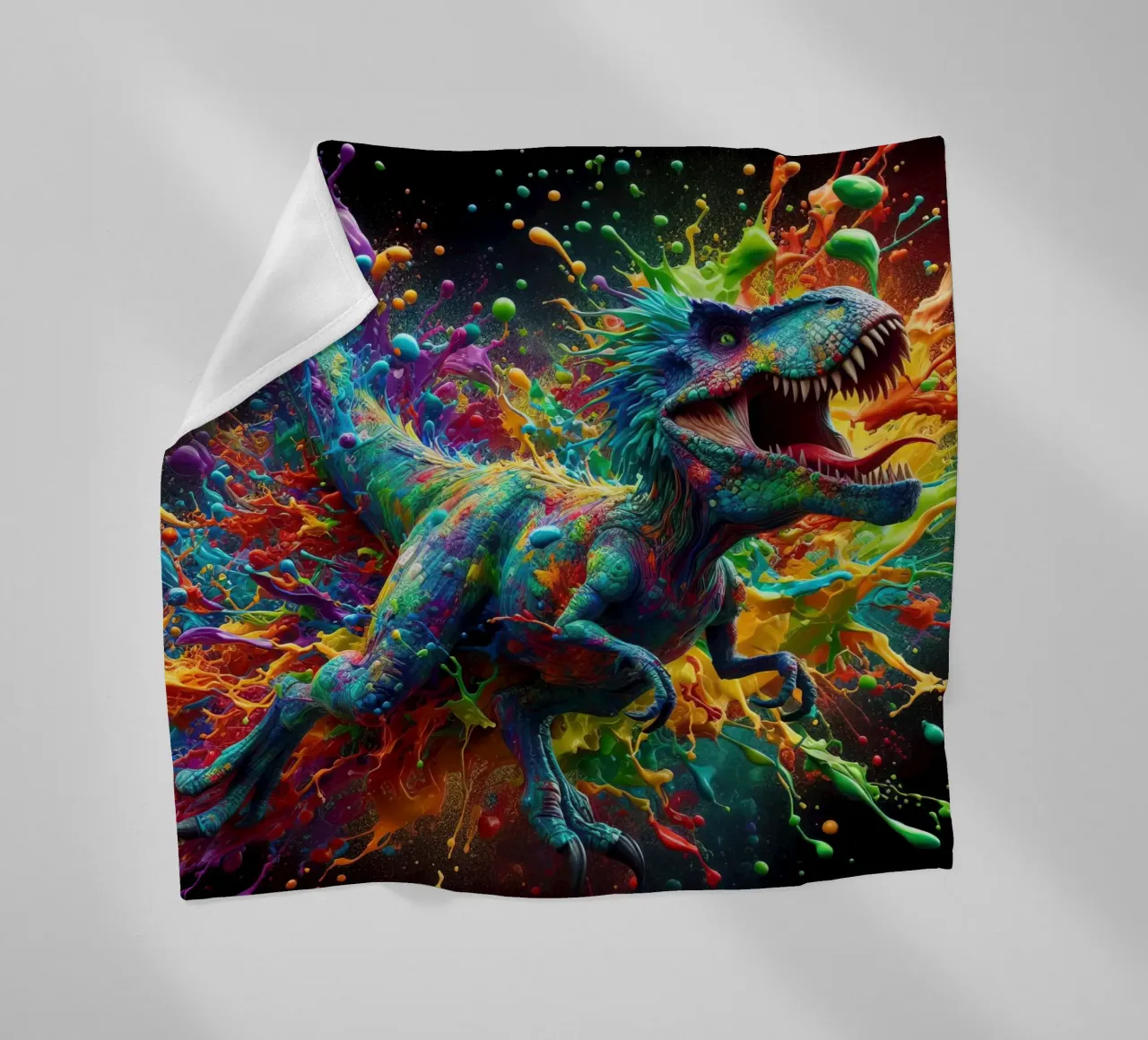Dinosauro ad acquerello coperta in pile da 🎁 ARTVI-SHOP