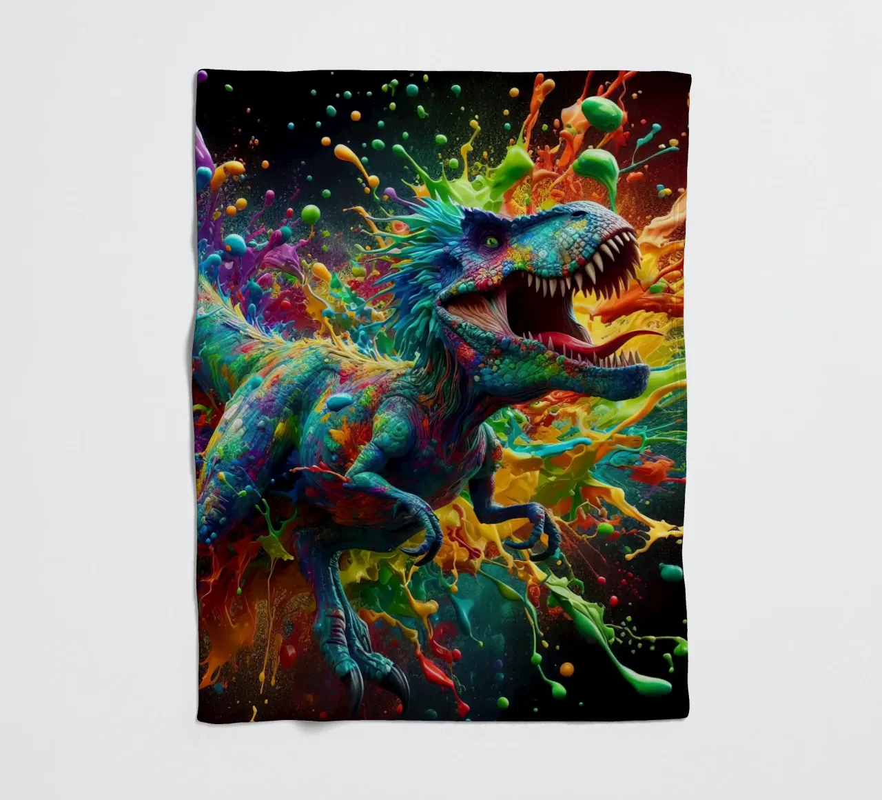 Dinosauro ad acquerello coperta in pile da 🎁 ARTVI-SHOP