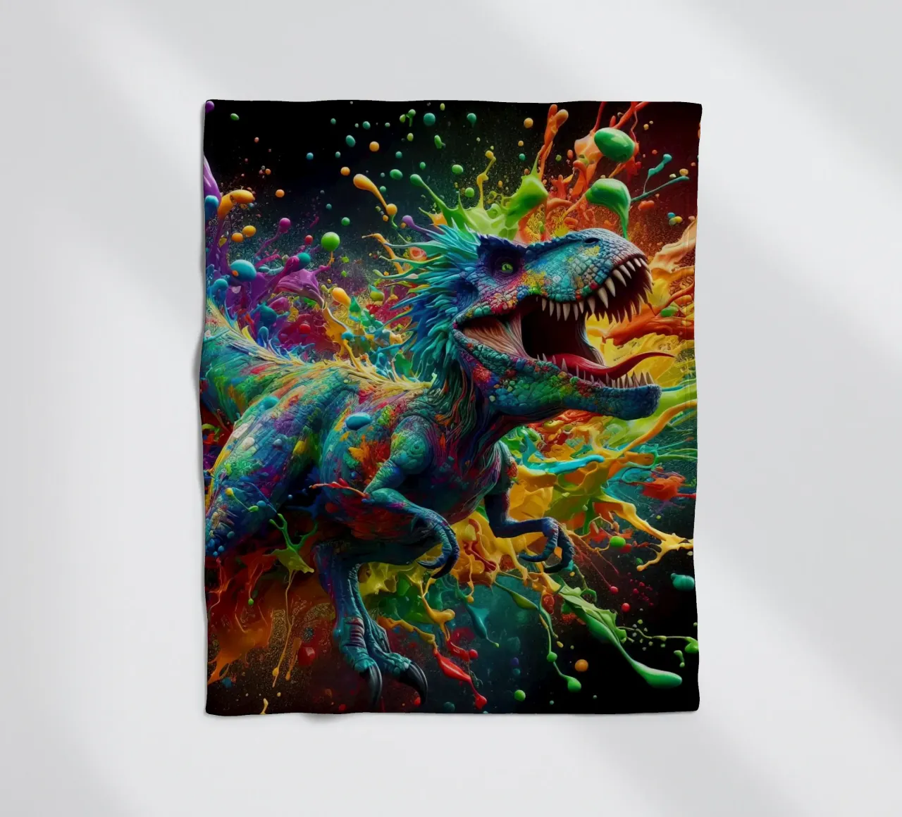 Dinosauro ad acquerello coperta in pile da 🎁 ARTVI-SHOP