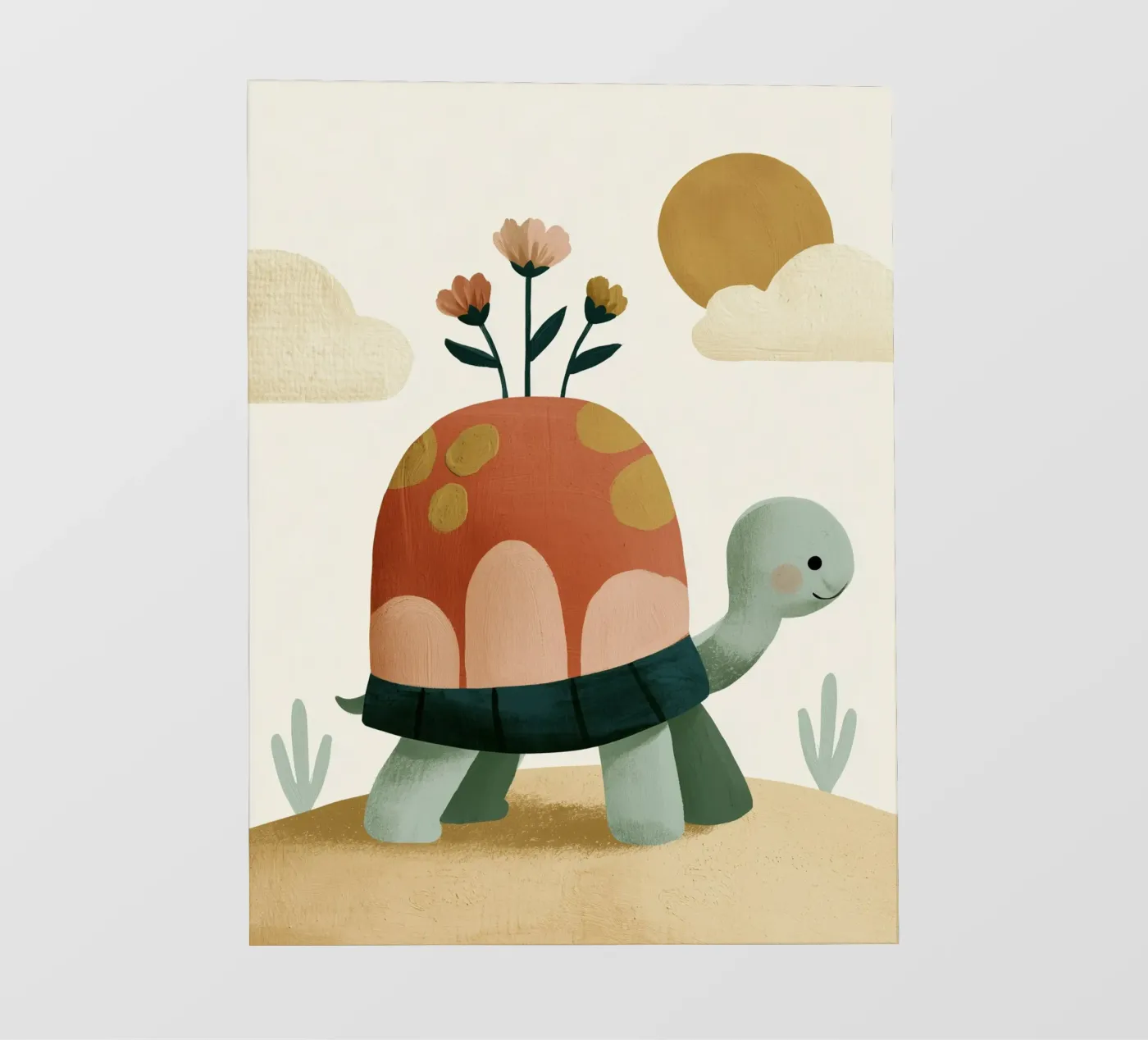 Tiny Turtle Flower Garden fotobehang van Lilo