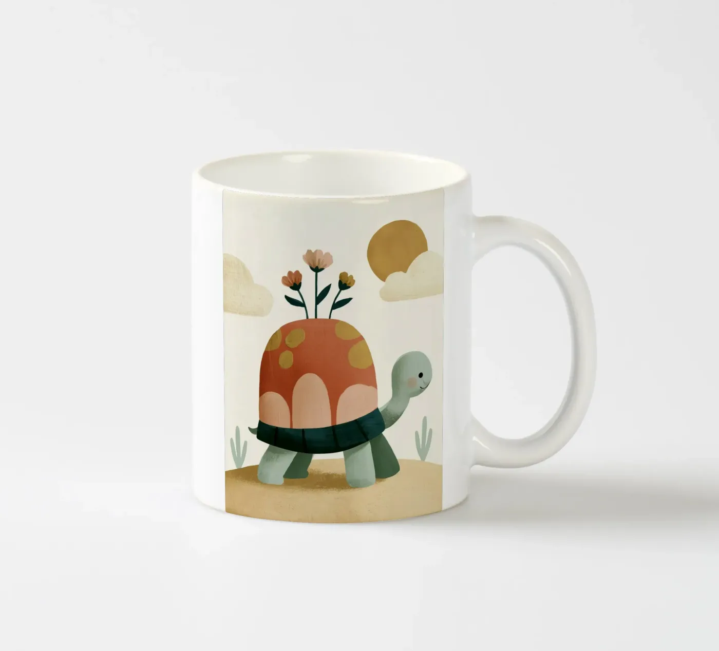 Tiny Turtle Flower Garden ceramic mug by Lilo
