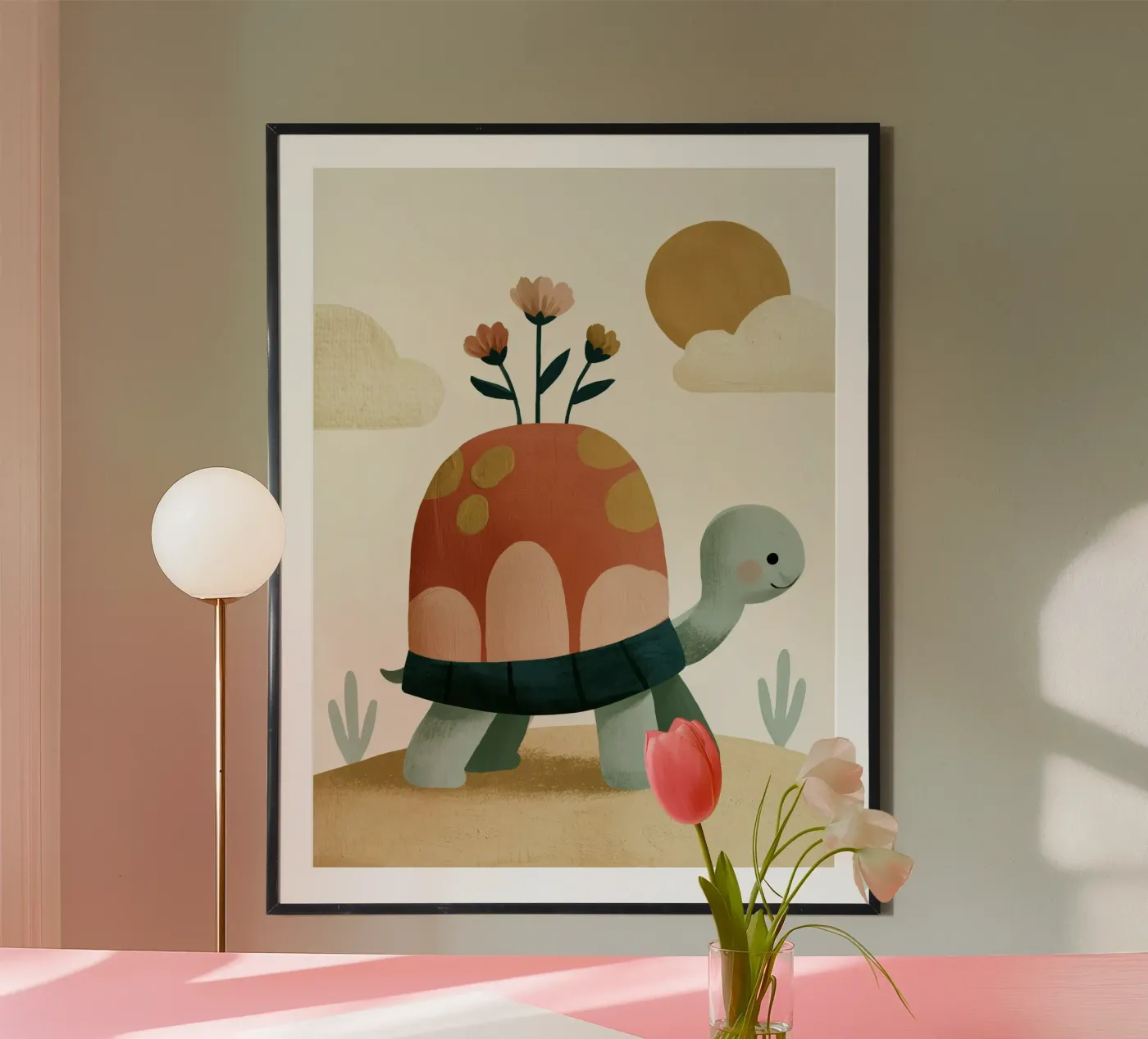 Tiny Turtle Flower Garden poster by Lilo