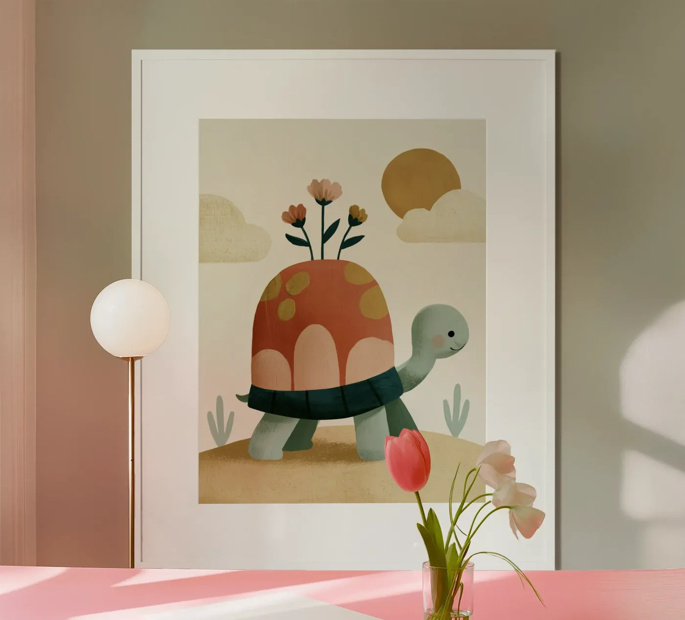 Tiny Turtle Flower Garden poster by Lilo