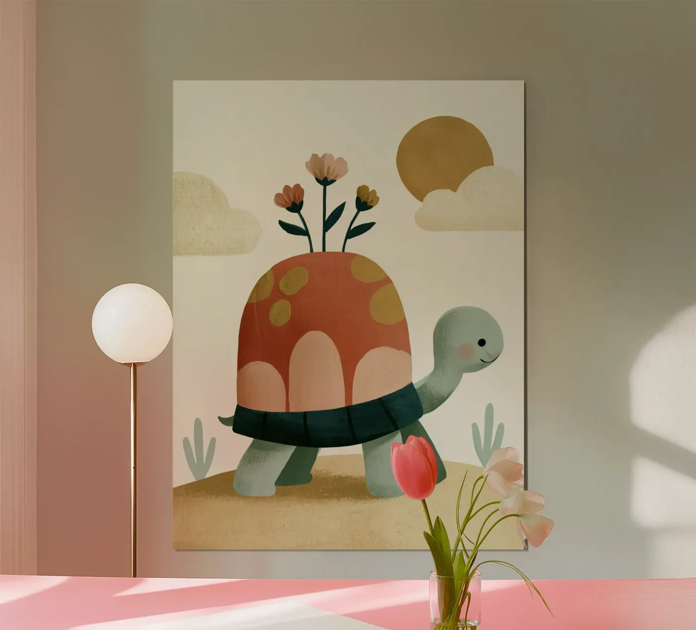 Tiny Turtle Flower Garden poster by Lilo