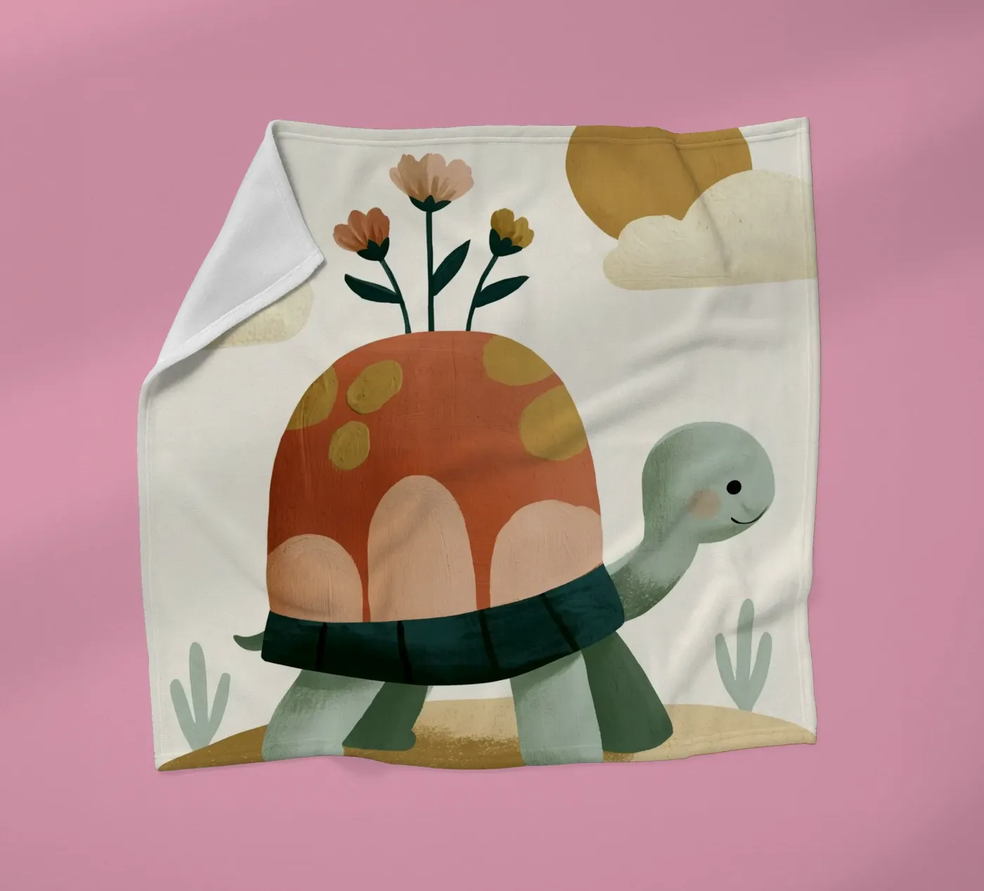 Tiny Turtle Flower Garden Fleecedecke von Lilo