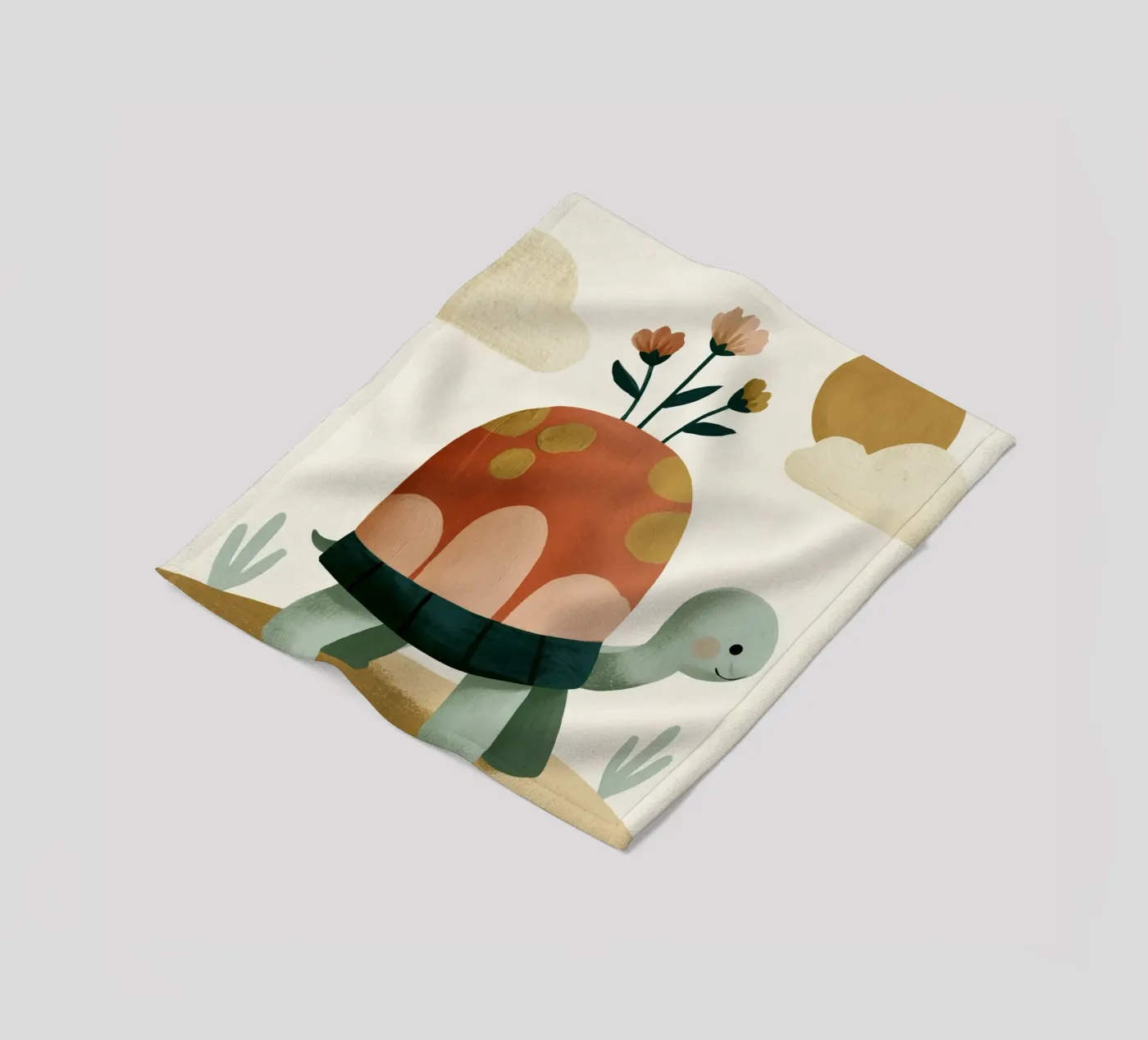 Tiny Turtle Flower Garden Fleecedecke von Lilo