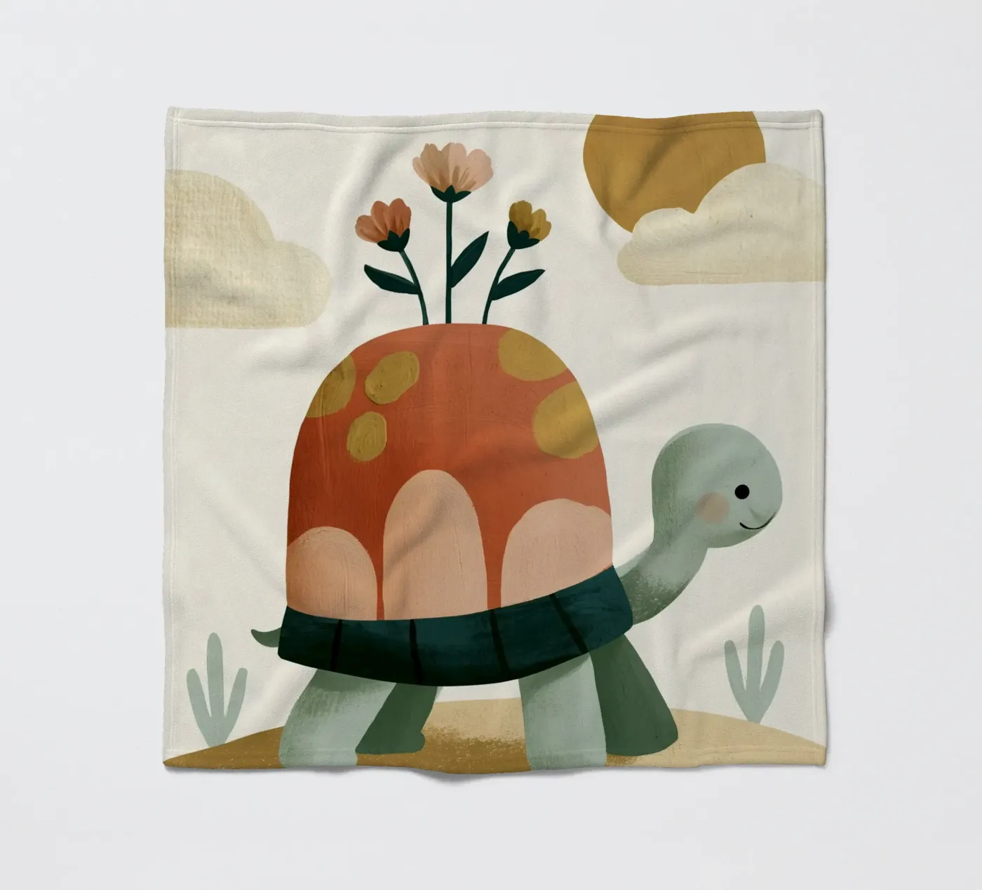 Tiny Turtle Flower Garden Fleecedecke von Lilo