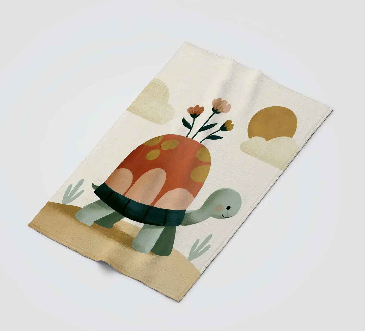 Tiny Turtle Flower Garden Fleecedecke von Lilo