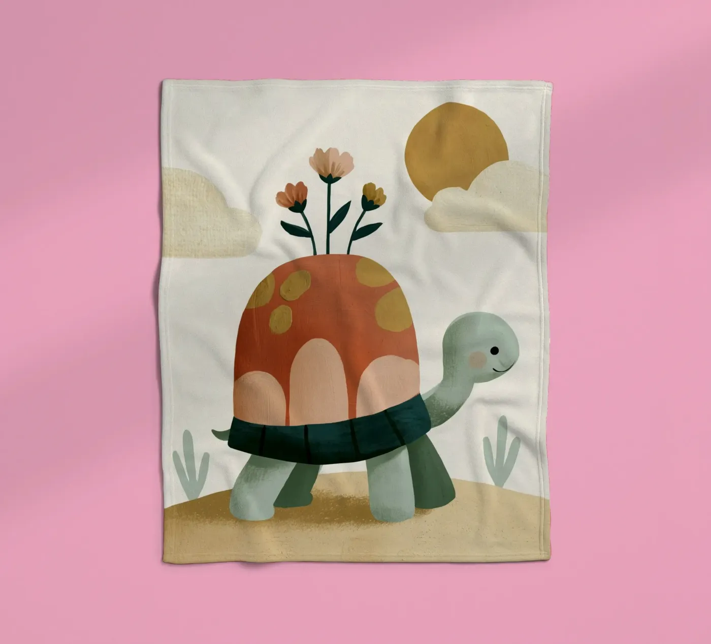 Tiny Turtle Flower Garden Fleecedecke von Lilo