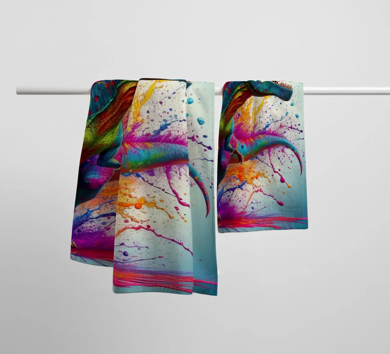 Dinosauro ad acquerello asciugamano da bagno da 🎁 ARTVI-SHOP