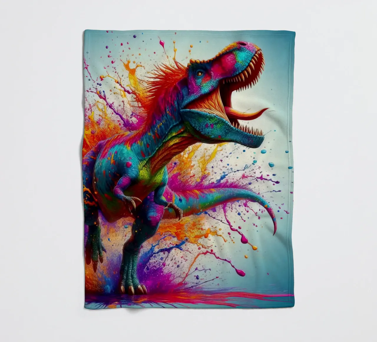 Dinosauro ad acquerello coperta in pile da 🎁 ARTVI-SHOP