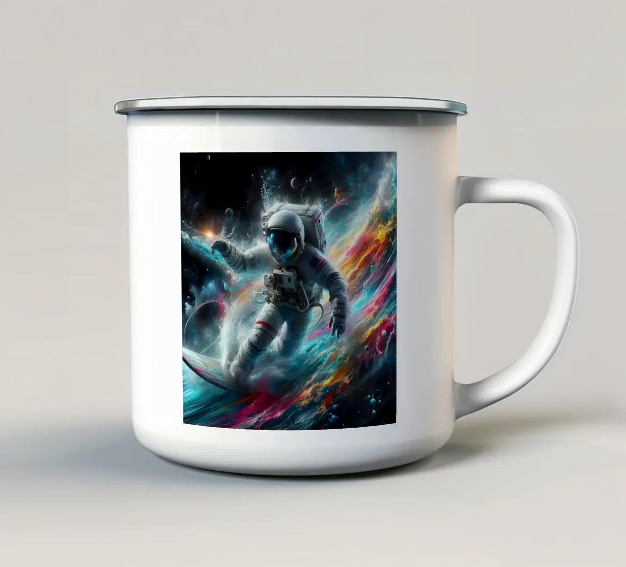 Astronauta surfista tazza in smalto da ARTVI-SHOP