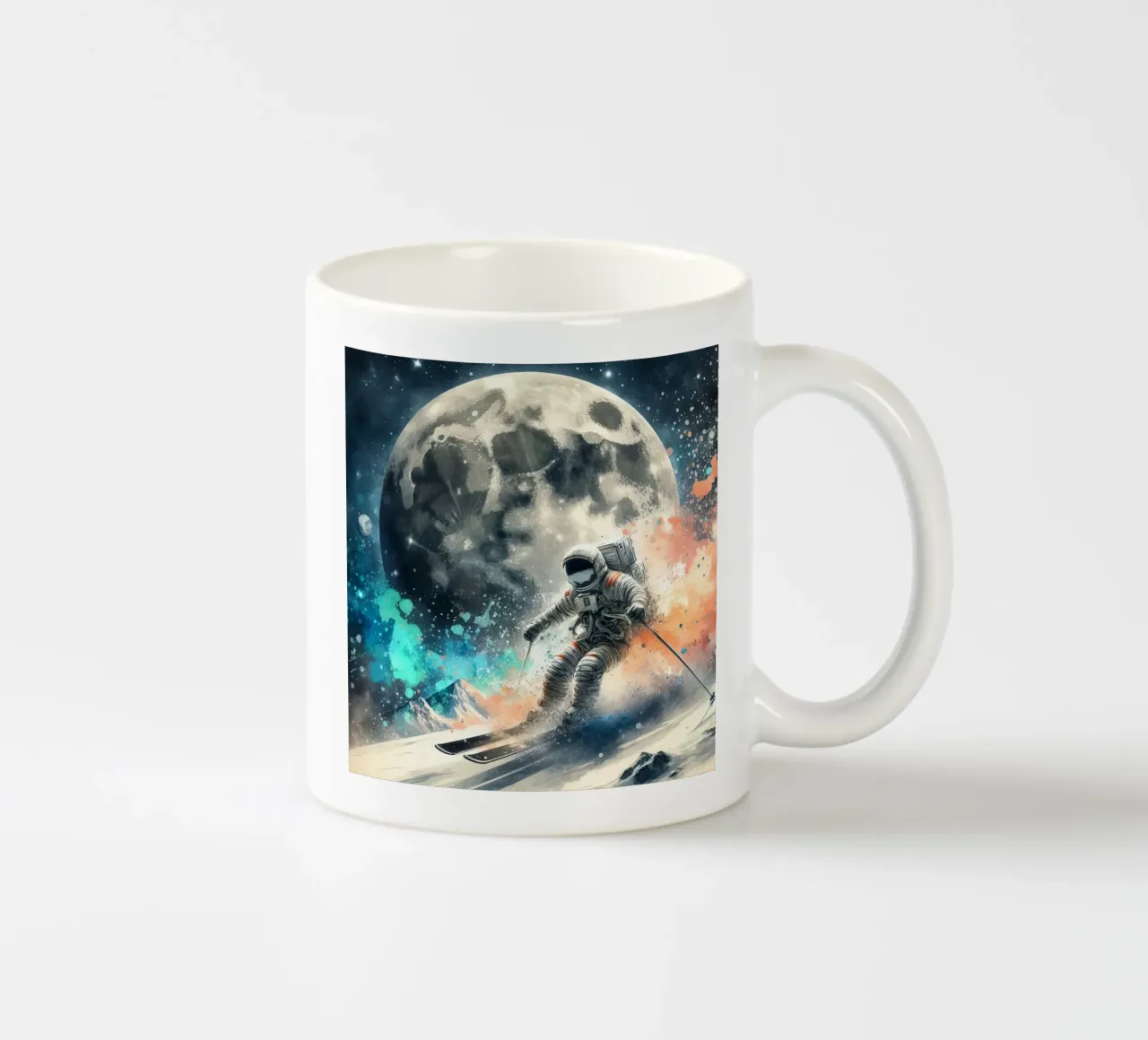 Astronauta che scia sulla luna tazza in ceramica da ARTVI-SHOP