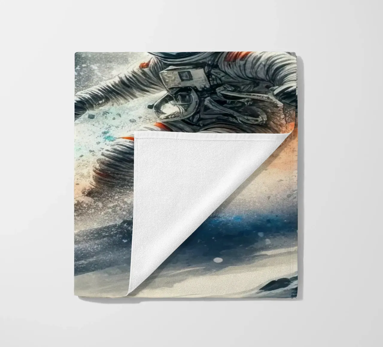 Astronaut skiing on the moon beach towel by 🎁 ARTVI-SHOP