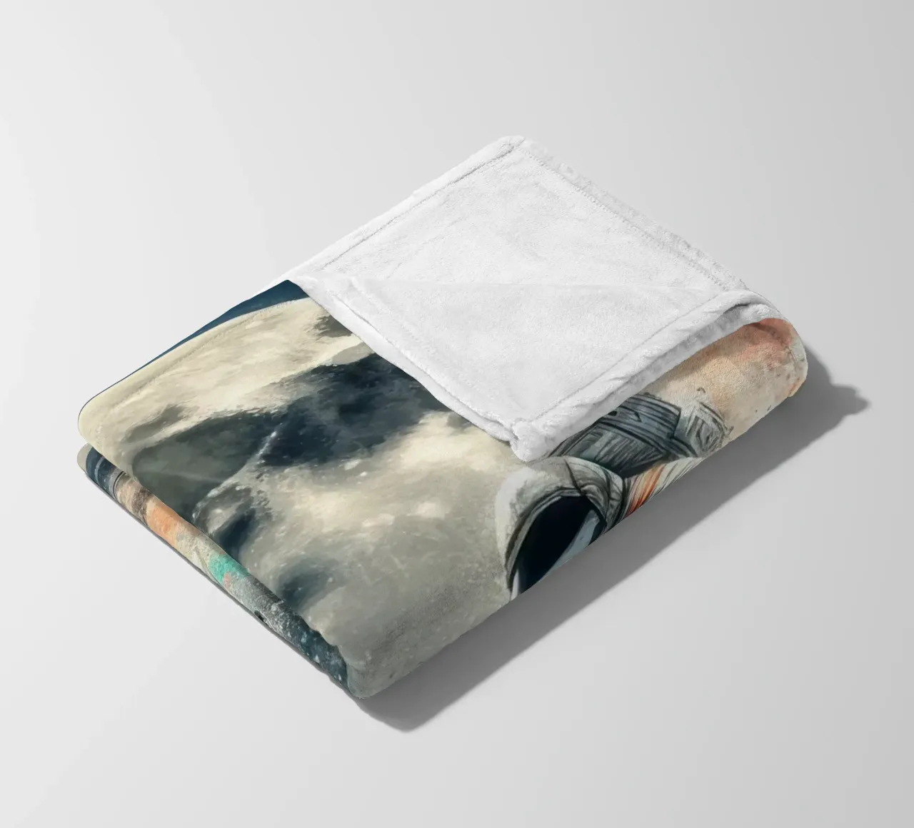 Astronauta che scia sulla luna coperta in pile da 🎁 ARTVI-SHOP