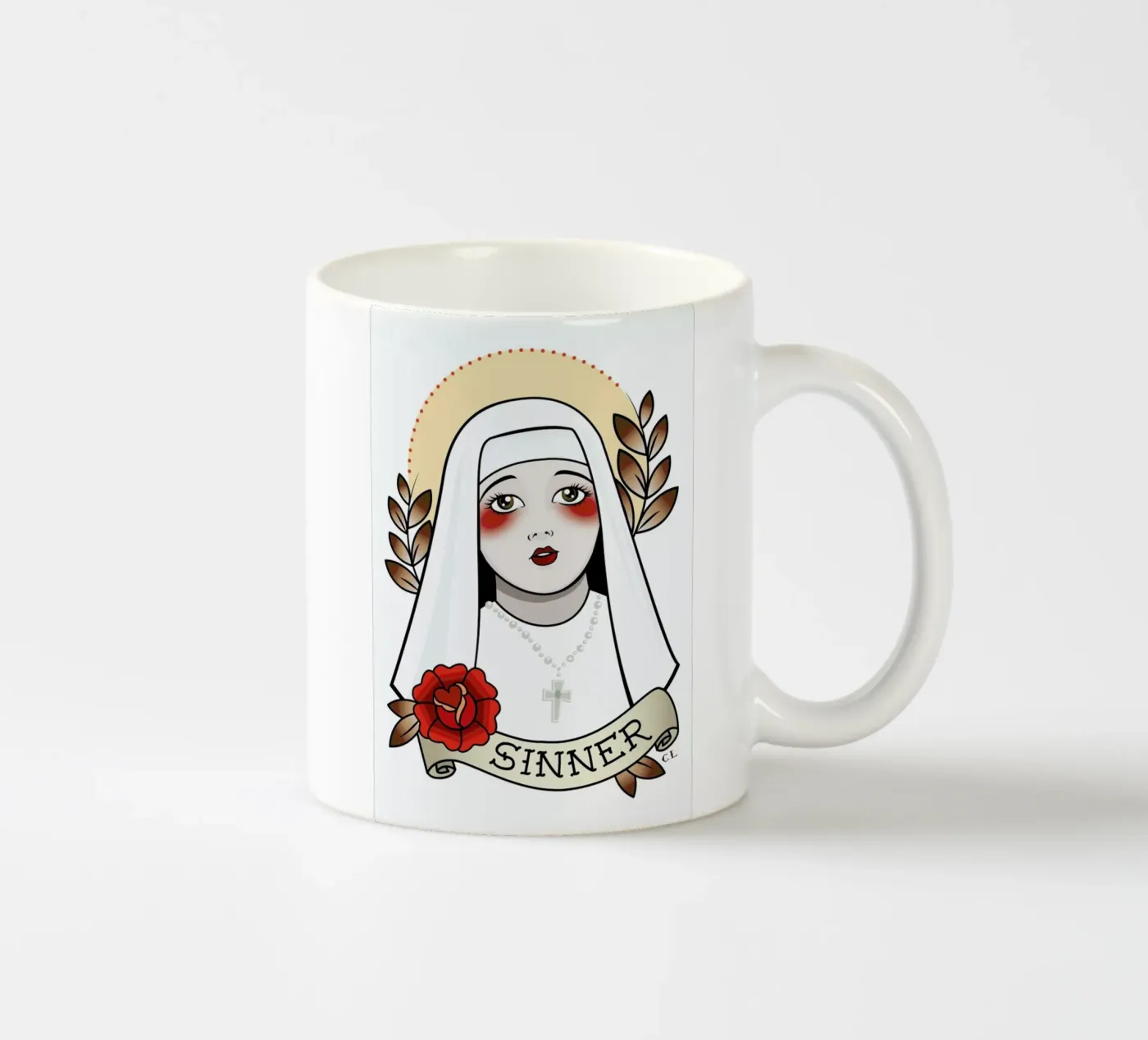 Sinner ceramic mug by Killer Wolf
