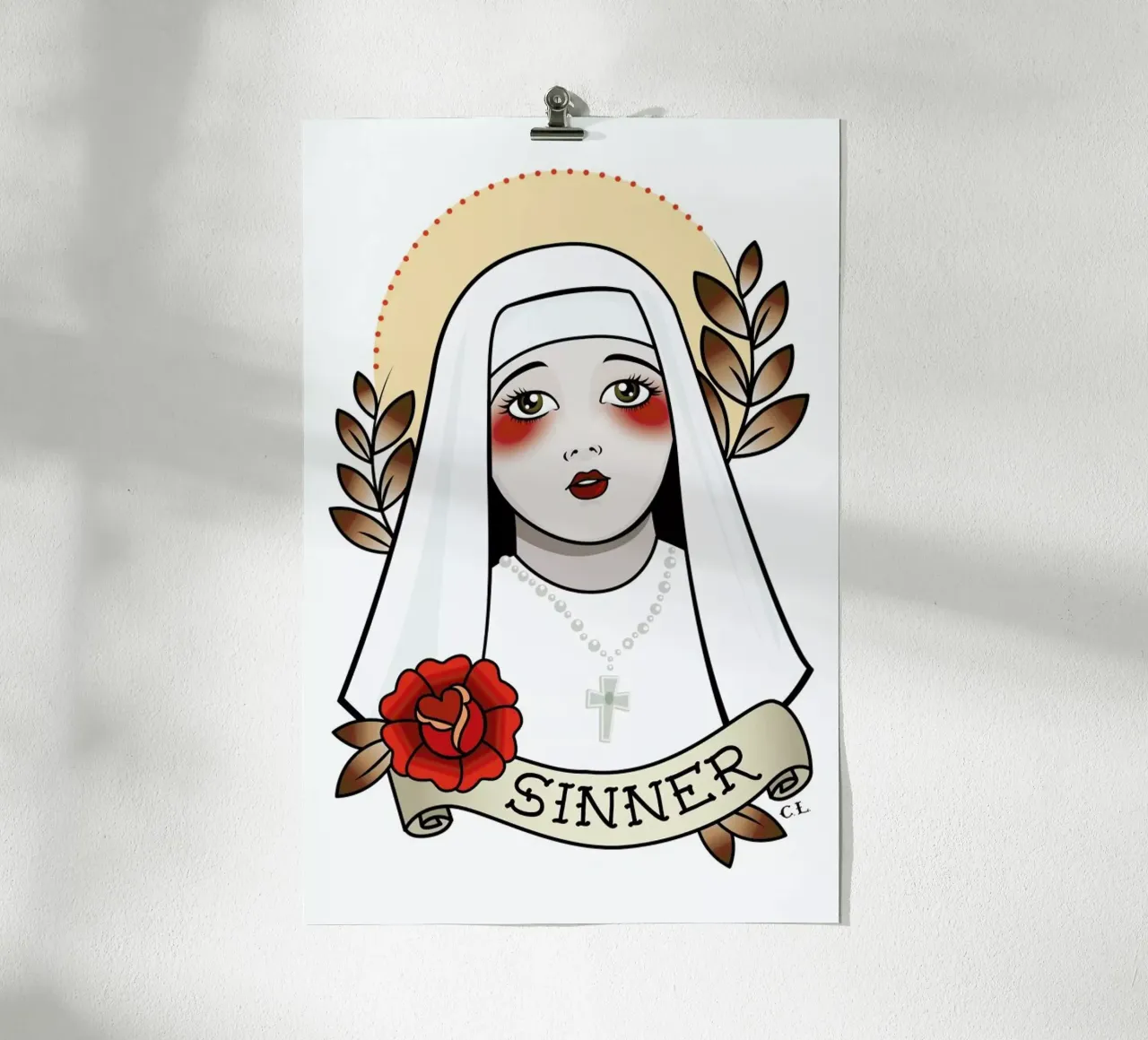 Sinner poster con telaio in plastica da Killer Wolf