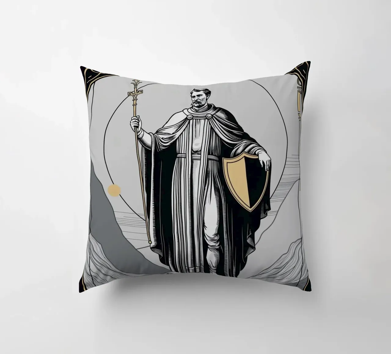 The Emperor – Strength and Resilience decorative cushion by Mystique & Muse