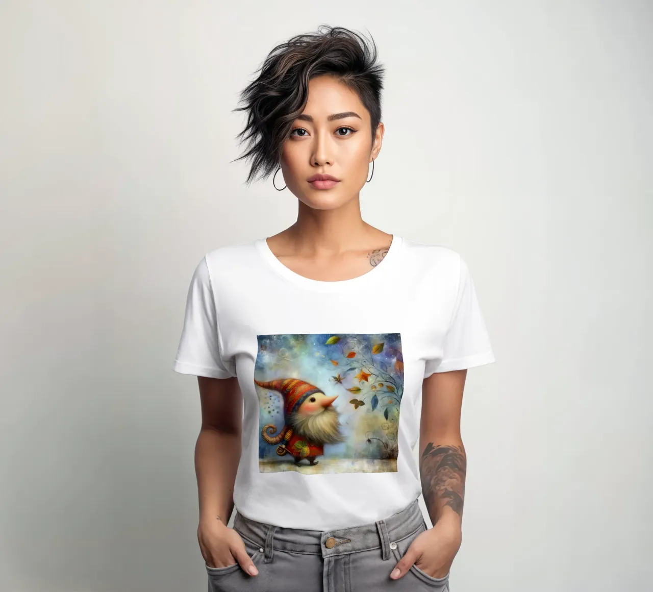 Elf whimsical nome women's fitted t-shirt by 🎁 ARTVI-SHOP