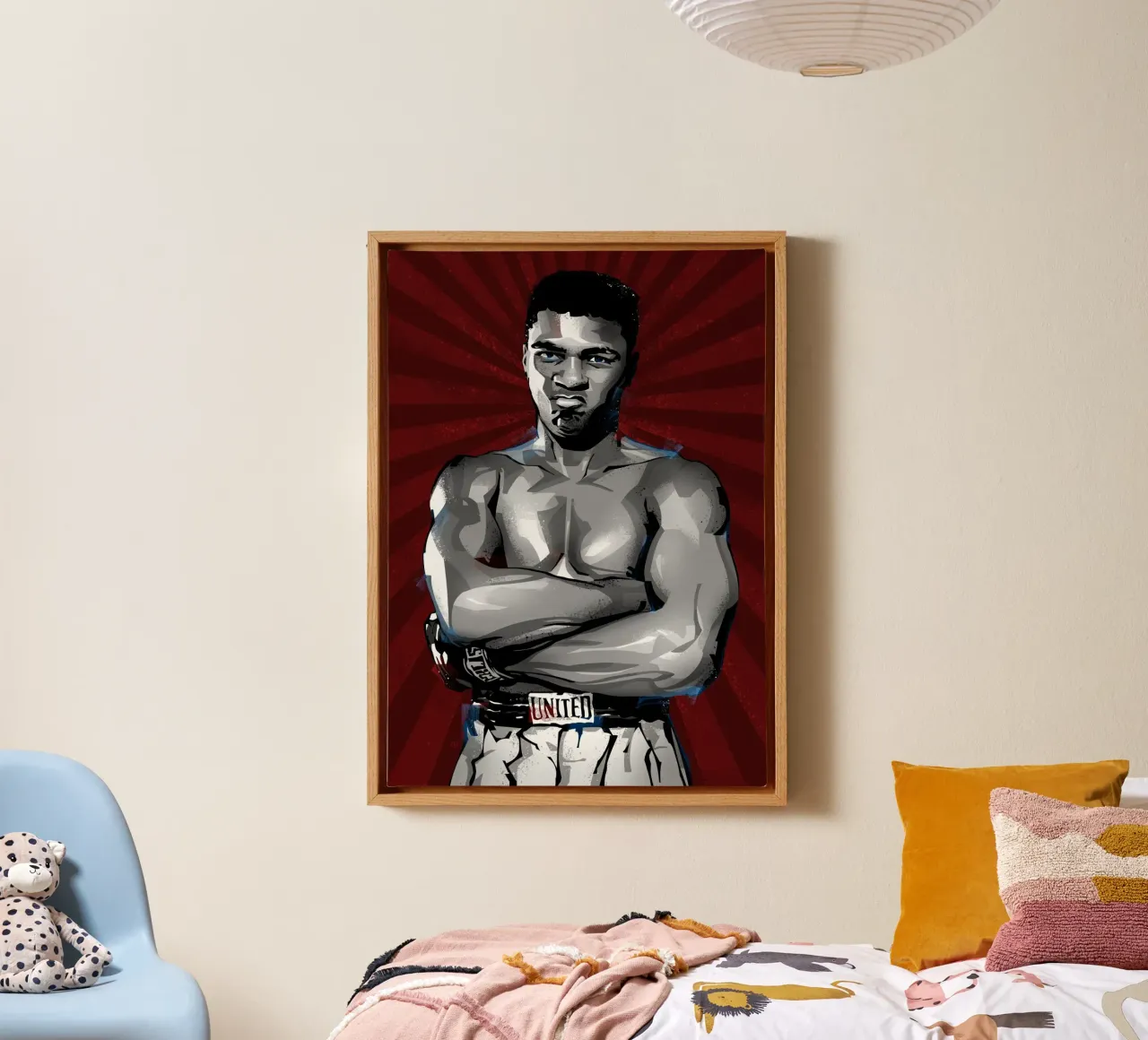 Muhammad Ali tela con Cornice a cassetta da nabakumov