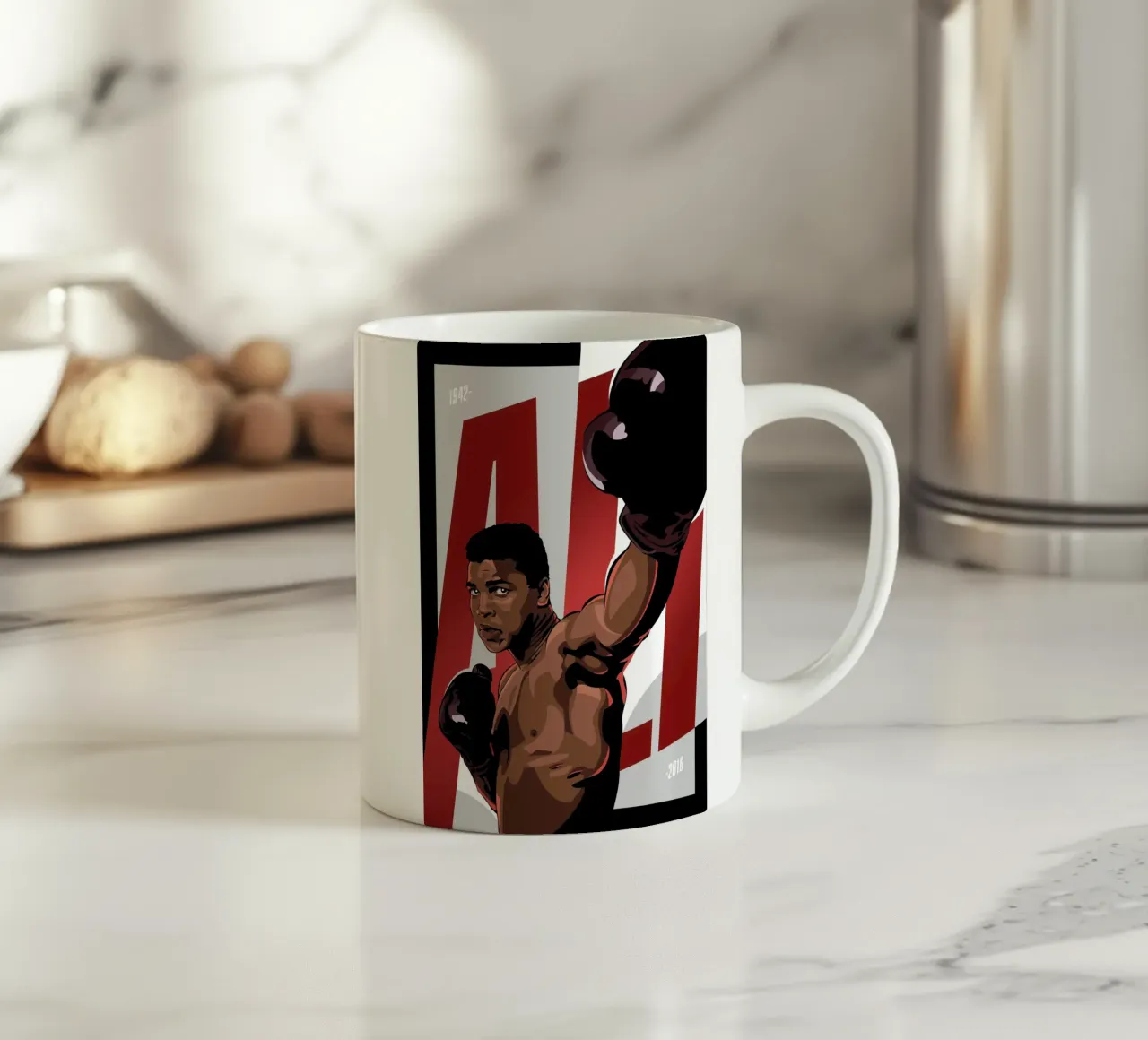 Muhammad Ali tazza in ceramica da nabakumov