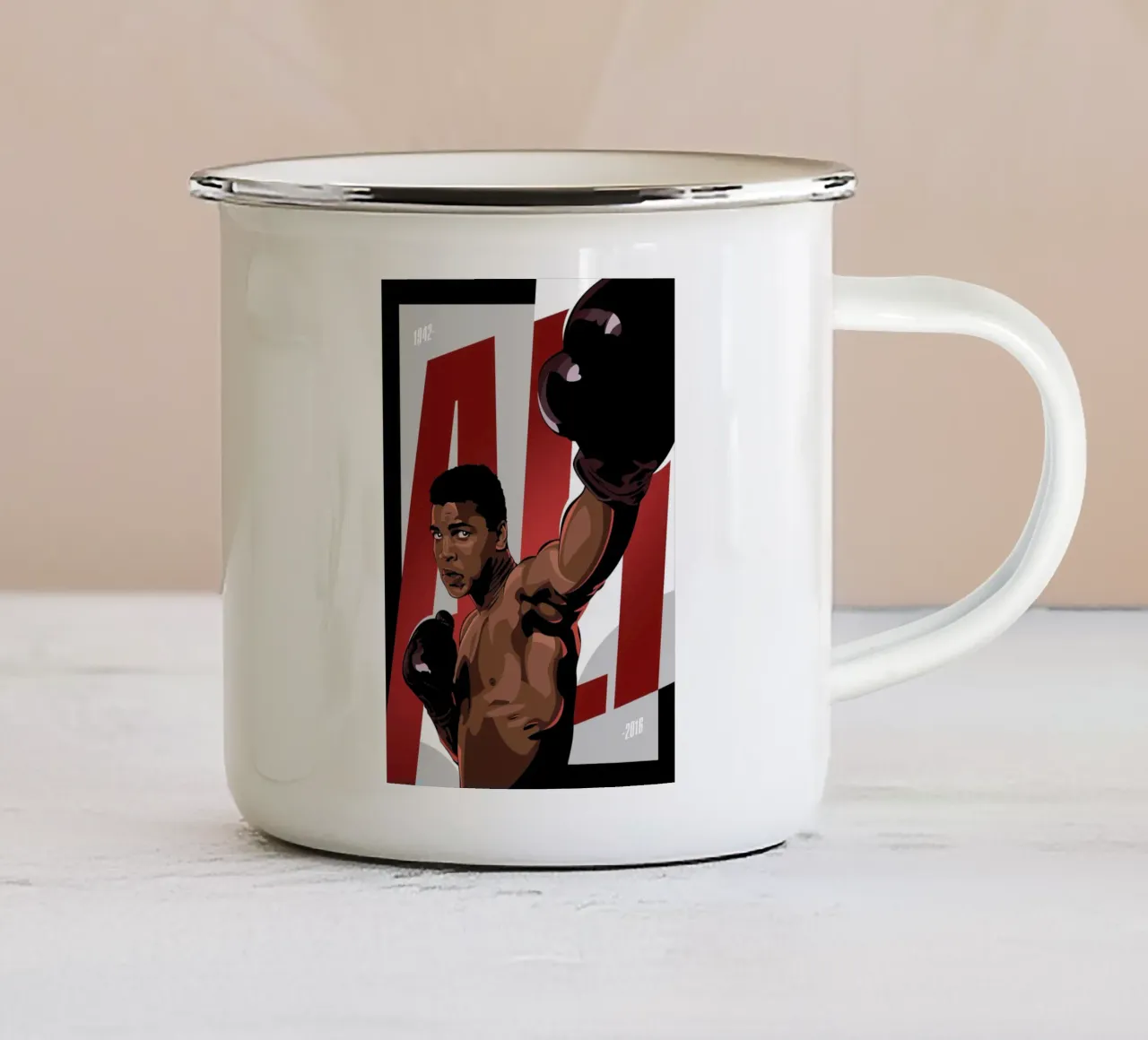 Muhammad Ali tazza in smalto da nabakumov
