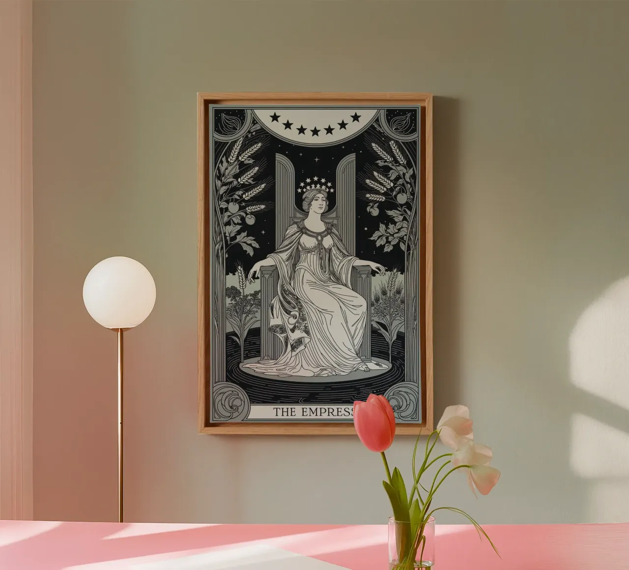 Die Kaiserin - Mutter der Schöpfung Leinwand mit Schattenfugenrahmen von Mystique & Muse