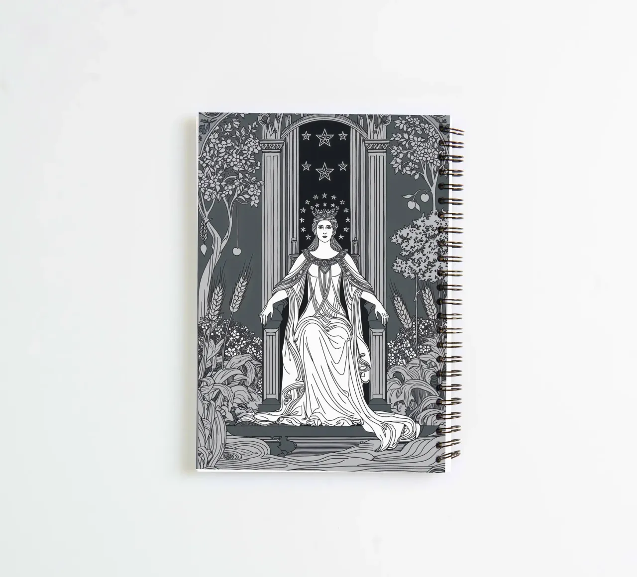 The Empress – Symbol of Abundance spiral notebook by Mystique & Muse