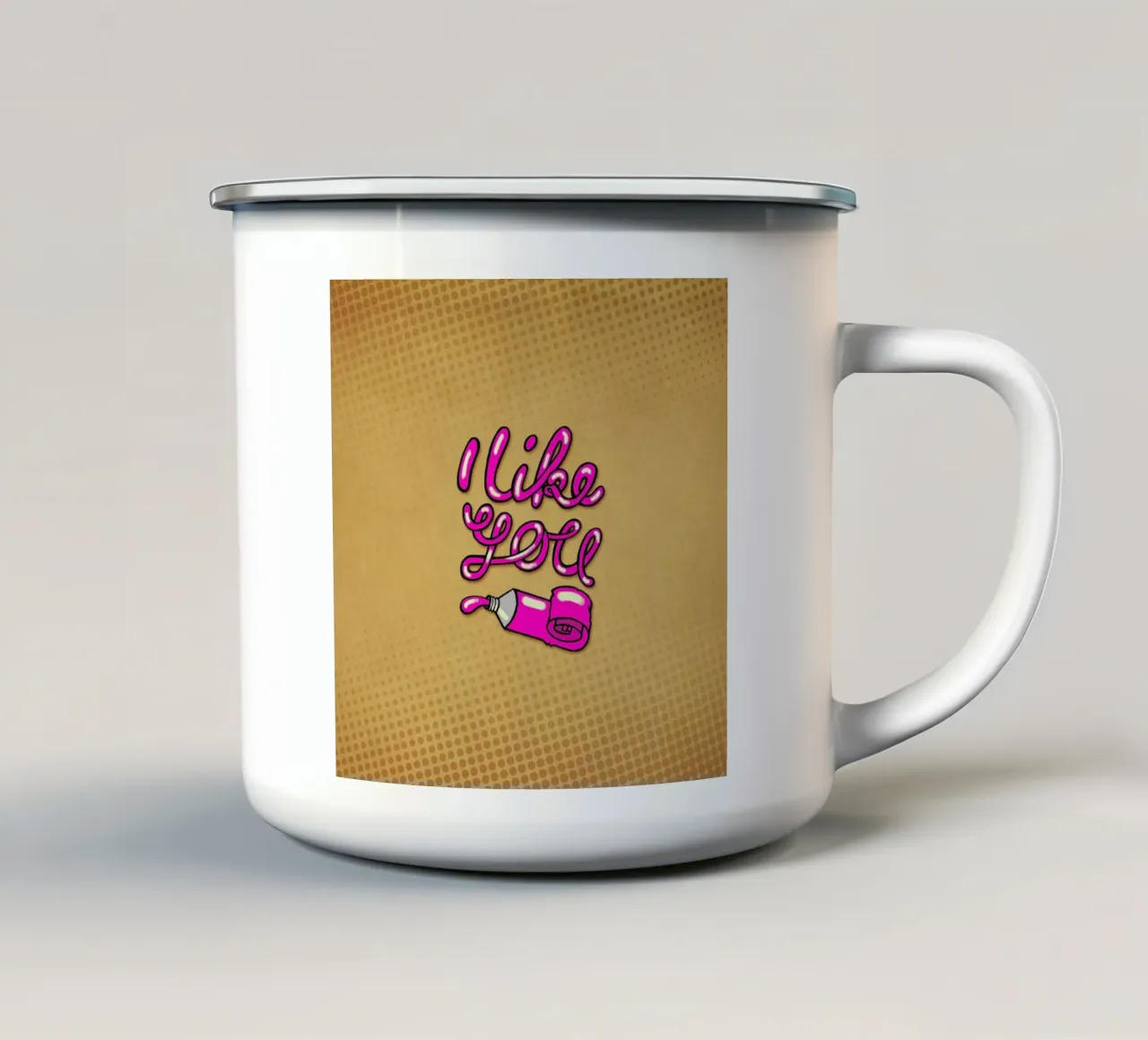 I like you tazza in smalto da Linda van Bruggen