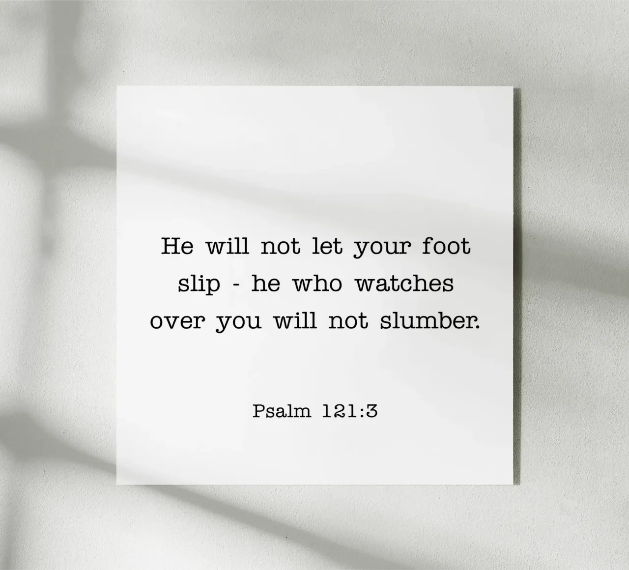 Salmo 121:3 plexiglass da Paigaam Studio
