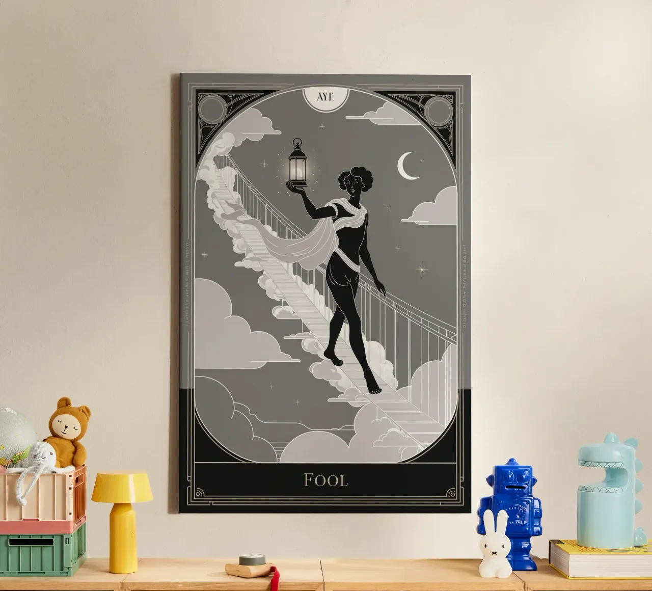 The Fool - The Wanderer's Call canvas with Floater frame by Mystique & Muse