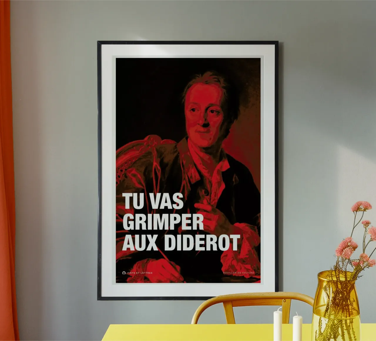 Diderot poster con telaio in legno da Fists Et Lettres