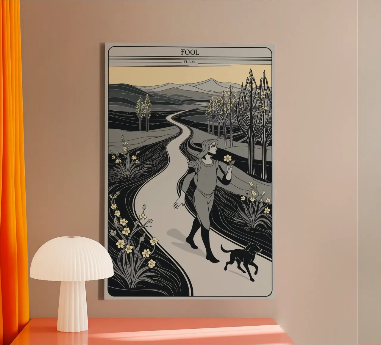 Der Narr - Vertrauen in das Universum Leinwand mit Schattenfugenrahmen von Mystique & Muse