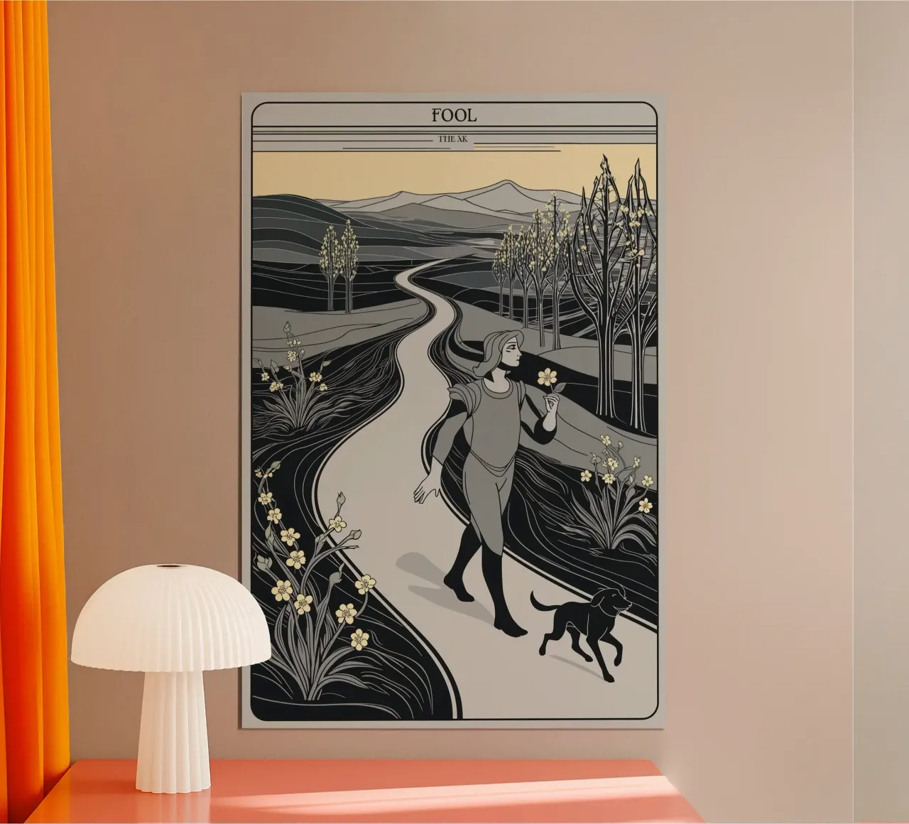 Il Matto - Fidarsi dell'Universo poster con telaio in alluminio da Mystique & Muse
