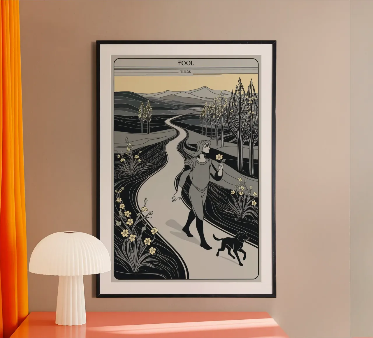 Il Matto - Fidarsi dell'Universo poster con telaio in alluminio da Mystique & Muse