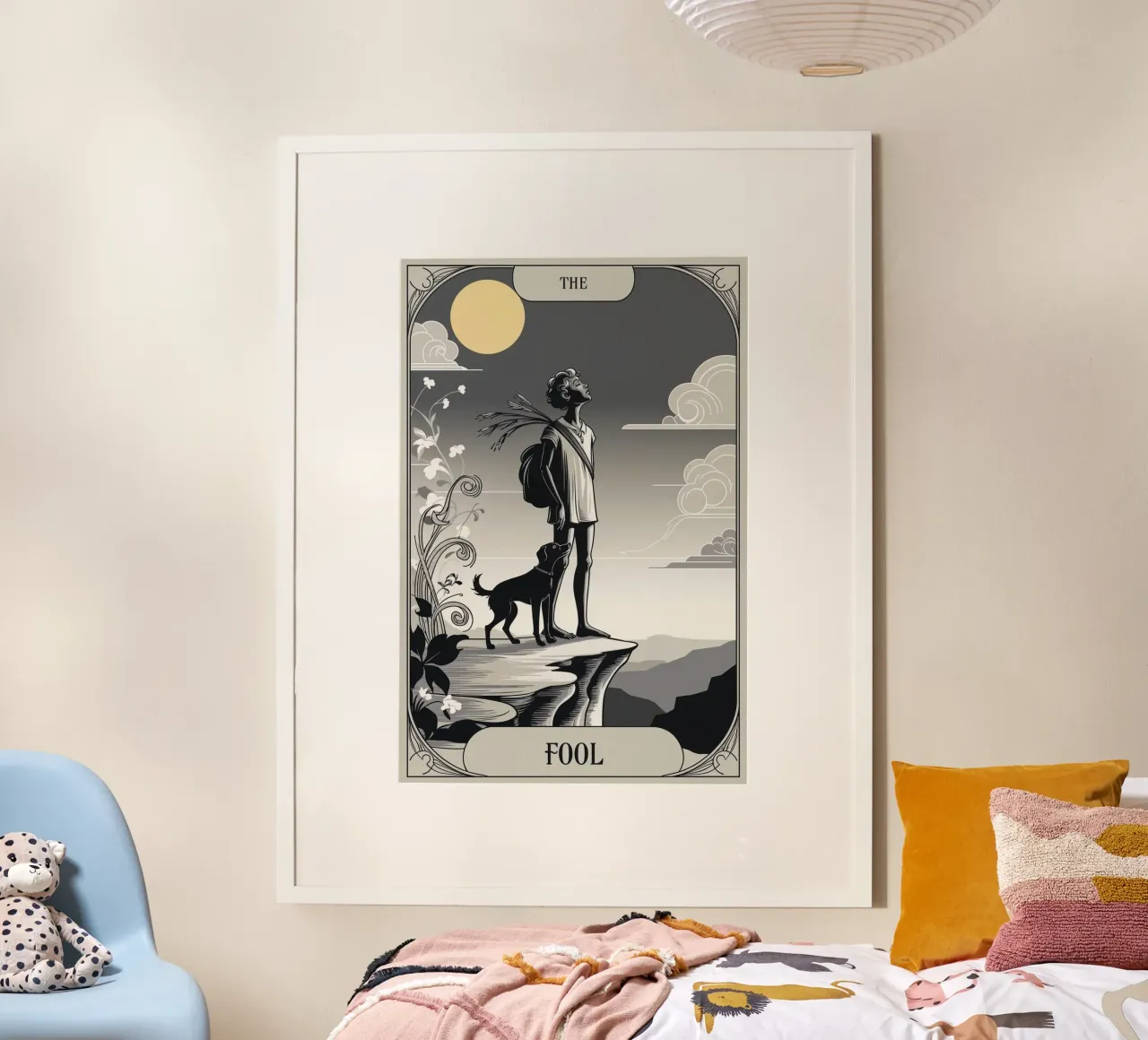 The Fool – The Wanderer’s Call Poster mit Holzrahmen von Mystique & Muse