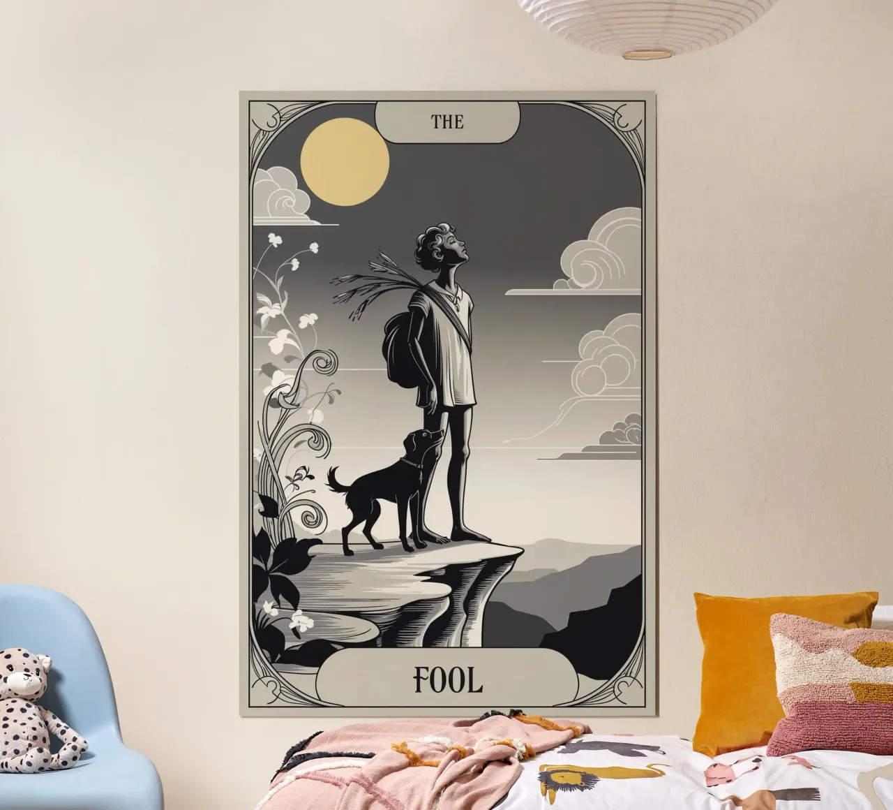The Fool – The Wanderer’s Call Poster mit Holzrahmen von Mystique & Muse