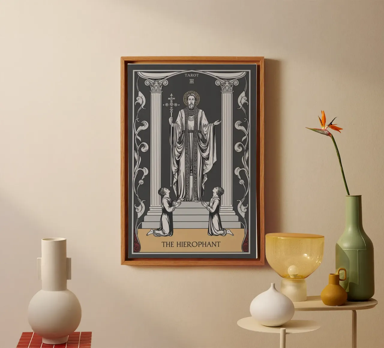 The Hierophant – Rooted in Tradition canvas with Floater frame by Mystique & Muse