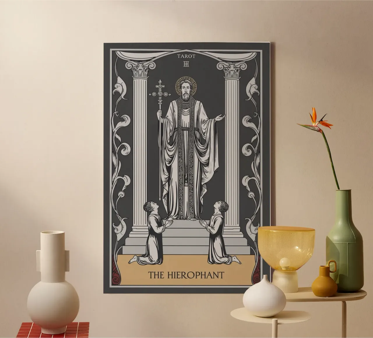 The Hierophant – Rooted in Tradition canvas with Floater frame by Mystique & Muse
