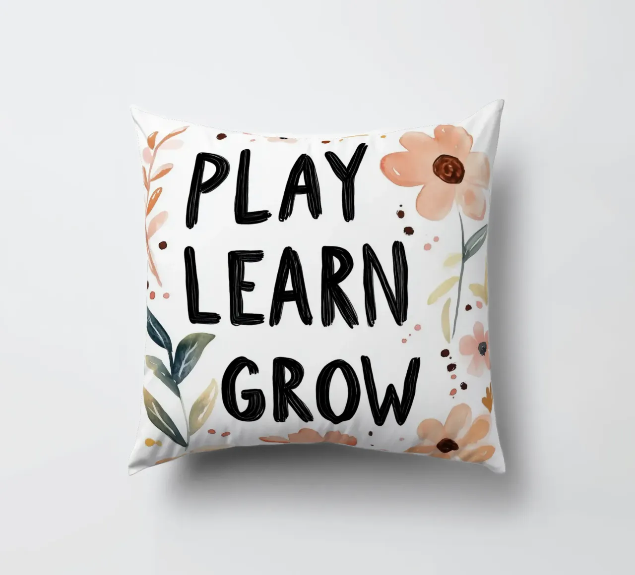 Play Learn Grow (version 2) Kissen von treechild
