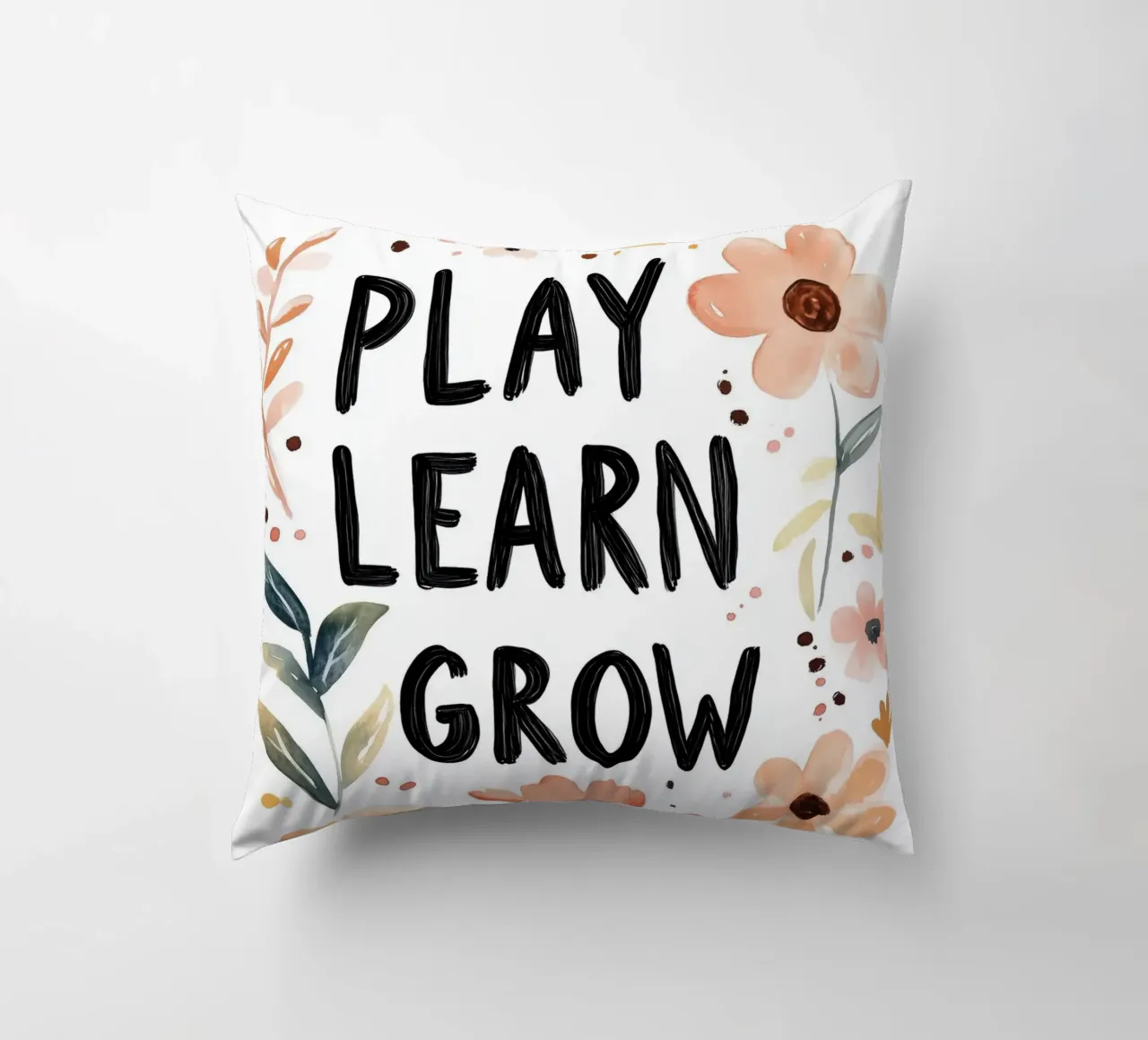 Play Learn Grow (version 2) Kissen von treechild