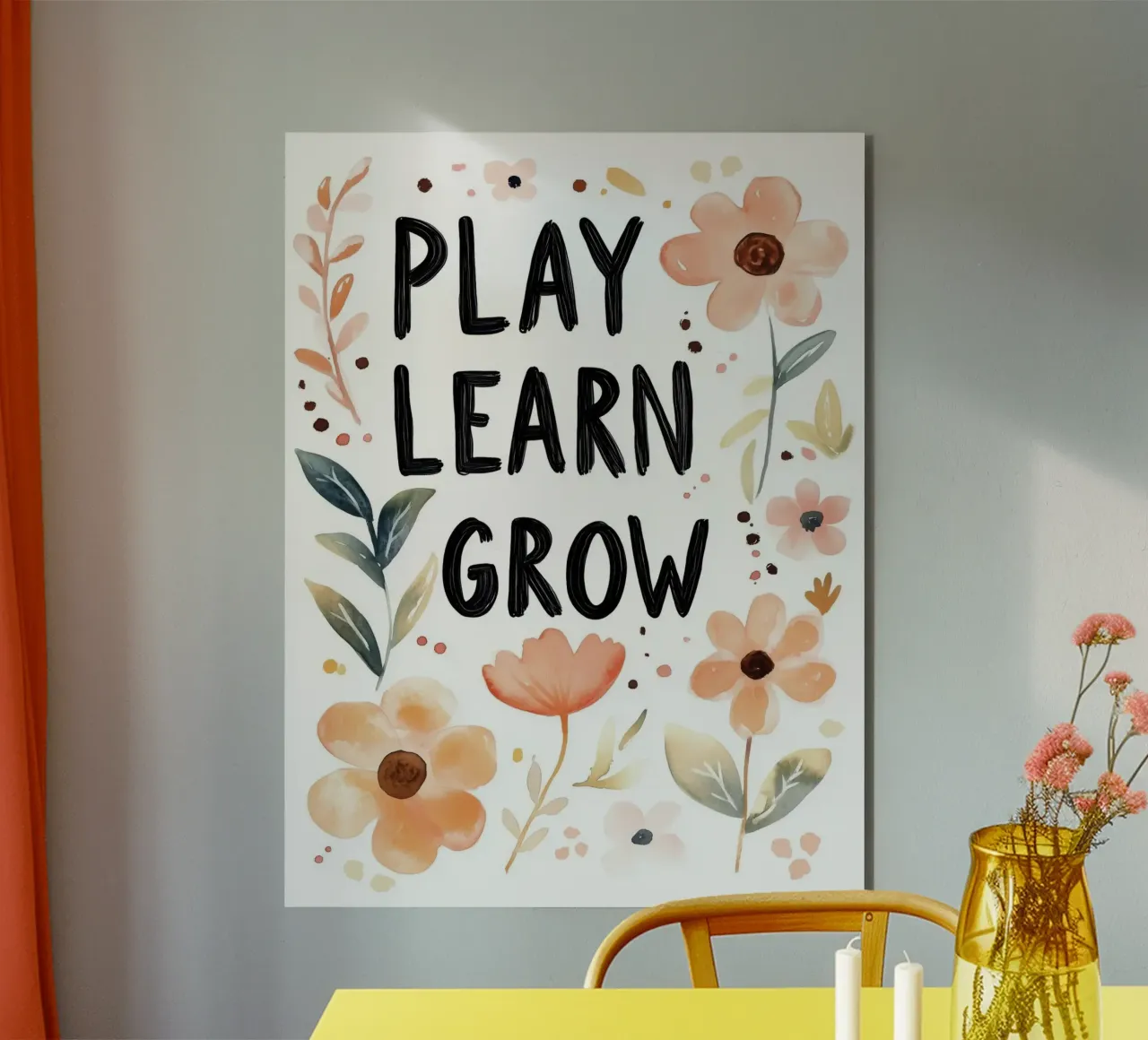 Play Learn Grow (version 2) alluminio dibond da treechild