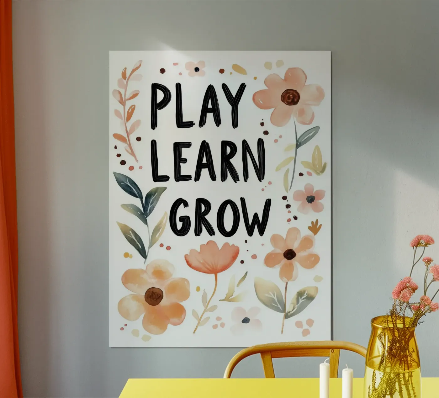 Play Learn Grow (version 2) Poster von treechild